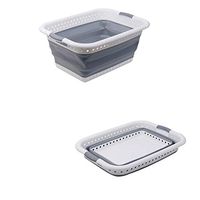 UHYBV Plastic Foot tub Collapsible Plastic Laundry Basket - Foldable Pop Up Storage Container/Organizer - Space Saving Hamper/Basket Handled Rectangular Portable Footbath