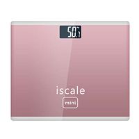 Shentesel Mini Electronic Digital Weight Scale Tempered Glass LED Display Body Fat Scale - Rose Red