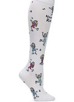 Nurse Mates EKG Heart and Holiday Compression Trouser Socks, Nurses Rock, One Size