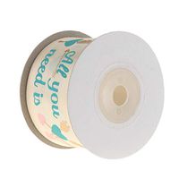 LOVIVER All You Need is Love Fabric Ribbons Roll Wedding Party Gift Wrap Craft 10yd - Beige, 10 Yards