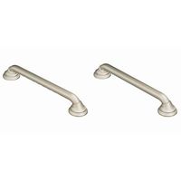 Moen R8712D3GBN 12-Inch Designer Bathroom Grab Bar, Brushed Nickel with Moen R8718D3GBN 18-Inch Designer Bathroom Grab Bar, Brushed Nickel