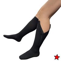 Presadee Original Closed Toe 20-30 mmHg Zipper Compression Calf Leg Socks (Black, 3XL)