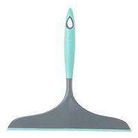 Vigar Hergo Squeegee, Grey and Turquoise, 9-1/4 inches, Space-Saving Hanging Hole for Quick-Drying