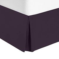 Clara Clark Pleated Bed Skirts 14" Drop Egyptian Solid Bed Skirt - Purple Eggplant/Queen