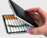 Hehing Males Great Slim Metal Cigarette Holder Case (Black)