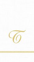 Entertaining with Caspari Monogram Initial T Paper Guest Napkins, Pack of 15