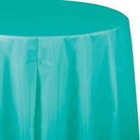 Creative Converting 324791 TABLECOVER, OCTY ROUND 82" TIS/POLY, Mint Green