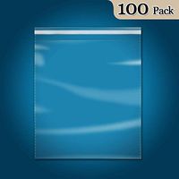 100 Count - 11" x 14" Self Seal Clear Cello Cellophane Resealable Plastic Poly Bags for Prints, Photos, Documents, Clothing, T-Shirt