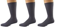 Sierra Socks Men's Diabetic Cotton Dress Casual Crew Ribbed Smooth Toe M11 (Shoe Size 10-12, Sock Size 10-13, Gray 3 Pair)