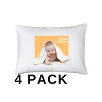[4-Piece] 2 Pillows & 2 Pillowcases | Baby Toddler Pillows with Pillowcases | 13" X 18" Toddler Pillow Set | 100% Soft Organic Cotton | Zpex Baby Pillow & Pillowset