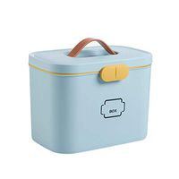 ZIPSAK First Aid Box Household Portable Pill Case Box Large Capacity Storage Box Family Emergency Small First Aid Kit with Removable Tray (Blue)