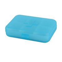 uxcell Outdoor Medicine Pill Tablet 6 Compartments Organizer Box Case Container Blue