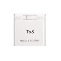 2 in 1 Audio Transmitter 5.0 Bluetooth Transmitter Receiver Car Bluetooth Receiver, Wireless Performance, RX and TX Mode, DC5v 500ma, 20hz-20khz (Silver)