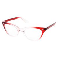 Women's Strong High Magnification Power Reading Glasses Stylish Cat Eye Readers (+4.50, Red Fade)