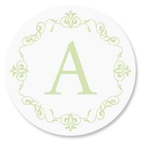 Personalized Ornate Initial Envelope Seals - Set of 144 Self-Adhesive, Flat-Sheet, 1-1/2" Sticker Seals, By Colorful Images