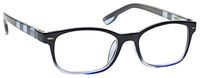 The Reading Glasses Company Black Soft Blue Stripe Readers Mens Womens Spring Hinges R40-3 +1.75