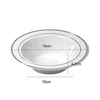 meiyuan Biodegradable Bowls Bulk 20 Pk. Great for Ice Cream, Chili or Soup. Disposable, Compostable Wheatstraw Bowls are Allergen-Free, Leakproof Silver