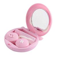 Healifty Contact Lens case Cartoon Pocket Contact Lens kit with Mirror for Travel Home