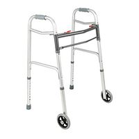 Heavy Duty Professional Disabled Adult Elderly Medical Walker Walking Assistance Walking Frame 5" Wheels Foldable Height Adjustable Walking Rehabilitation Training Home Indoor Outdoor Hospital Use