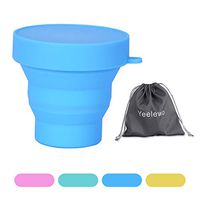Yeelewo Collapsible Silicone Cup for Sterilizing and Storing Menstrual Cup, Reusable and Foldable for Camping Hiking Travel and Outdoors (Blue)