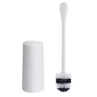 AmazerBath Toilet Brush and Holder, Good Grip Toilet Brush Compact Toilet Bowl Brush Set with Strong Bristles, Long Handle, Deep Cleaning (White)