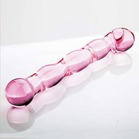 Cyyc Pink Colorful Enchanting Transparent Crystal Glass Toys Women's Double End Massage Can Heat G Point to Stimulate Ice Fire Stick Silk Stockings