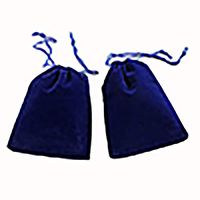 rainbowroseus 50PCS 2" X 3" Blue Velvet Cloth Jewelry Pouches Drawstring Bags Christmas Candy Gift Bag Pouch Wedding Favors