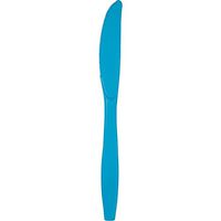 Club Pack of 600 Tropical Turquoise Premium Heavy-Duty Plastic Party Knives