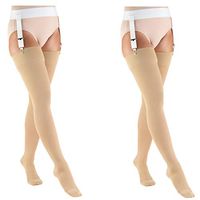 Truform Compression 20-30 mmHg Thigh High Stockings Beige, X-Large, 2 Count