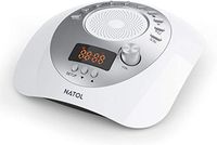 NATOL White Noise Machine Rechargeable for Sleep, White Noise Maker Portable with 10 Soothing White Sounds, Adjustable Volume, Auto-Off Timer and Time Display, Sound Therapy for Baby and Adult
