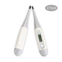 2-Pack Flexible Tip Thermometer, Digital LCD Body Temperature Thermometer for Adults Baby Oral and Rectal Armpit - ℃ Accurate Readings