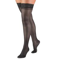Truform Sheer Compression Stockings, 15-20 mmHg, Women's Thigh High Length, 20 Denier, Charcoal, Medium