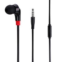 Premium Mono Headset Flat Wired Black Single Earphone Earbud Mic for iPad Pro 9.7, Air, Air 2 - iPad Mini 2 3 4 Retina - iPad 2 3 4 - Galaxy Tab A, Tab S, LG G Pad
