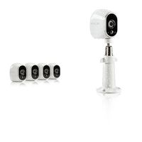 Arlo Security System - 4 Wire-Free HD Cameras, Indoor/Outdoor, Night Vision (VMS3430) with Arlo Outdoor Security Mount, White (VMA1000)