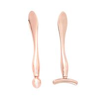 Beaupretty 2 in 1 Metal Eye Cream Applicator Multifunction Double Head Zinc Alloy Facial Mask Spoon Spatula Massage Stick Beauty Tool for Women Ladies Girls (Rose Gold)