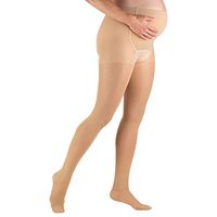 Truform Sheer Maternity Pantyhose, 20-30 mmHg Compression, Tummy Support, 20 Denier, Beige, Large