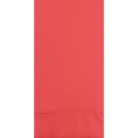Club Pack of 192 Coral Premium 3-Ply Disposable Party Paper Guest Napkins 8"
