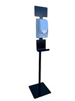 Hand soap/sanitizer automatic dispenser floor stand, universal, blk powder coated, adjustable height