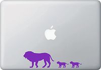 Yadda-Yadda Design Co. Lion Dad and Cubs - MacBook or Laptop Decal Sticker 2015 YYDC (7.5" w x 2" h)(Purple)
