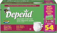 Depend Adjustable Underwear, Small/Medium 18/Pack