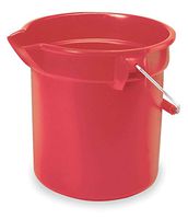 Rubbermaid Commercial Products Bucket, 2-1/2 gal, Red Red HDPE Includes Pour Spout FG296300RED - 1 Each