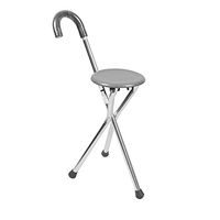 WYMNAME Folding cane seat,Cane stool Old people Three feet Walker Walking stick Hiking chair-A