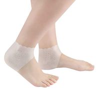 SUPVOX 1 Pair of Plantar Fasciitis Silicone Gel Sleeve Breathable Heel Socks Protector for Cracked Skin and Heel Pain (Transparent)