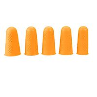 uxcell Silicone Finger Protectors Covers Caps for Hot Glue Wax Rosin Resin Honey Adhesives Scrapbooking Sewing in 3 Sizes Small Medium Large 5 in 1 Orange