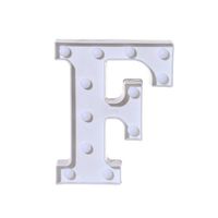 QIUUE 26 Letters LED Lights - Alphabet LED Letter Lights Light Up White Plastic Letters Standing Hanging A-N (F)