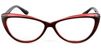 Colorful Two Tone Cat Eye Reading Glasses for Women (Red +2.75) Carrying Case Included