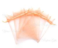 100 pcs 3x4" (8x10cm) Organza Bags Wedding Favor Bags Party Gift Bags Candy Bag Jewelry Pouch Drawstring Bag FB777 (Peach - FB046)