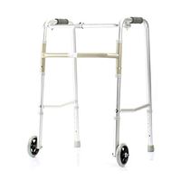 Yadianna Handrail Walker Elderly Disabled Walking Support Four-Legged Crutches Rehabilitation Aluminum Alloy Double Pulley 59cmx50cmx78cm Non-Slip Walking Stick with Hospital