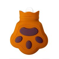 Hot Water Bottle Mini Silicone Cartoon Bear's Palm Shaped Hand Warmer for Microwave Heating (Brown)