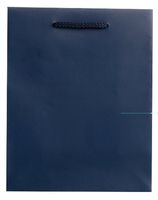 Jillson Roberts 6-Count Medium 8" x 10" x 4" All-Occasion Gift Bags Available in 20 Solid Colors, Navy Matte